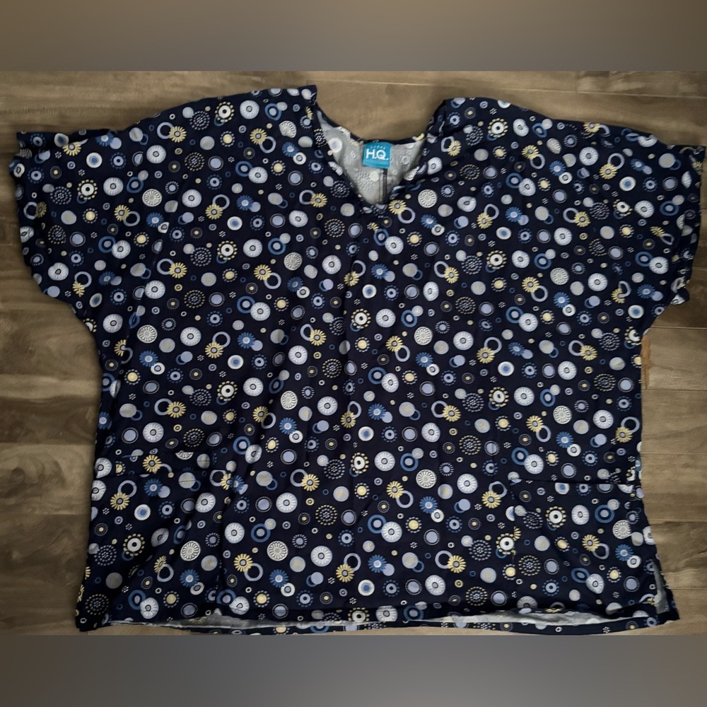 HQ Scrub Top Stretch Pockets Plus Size 5X